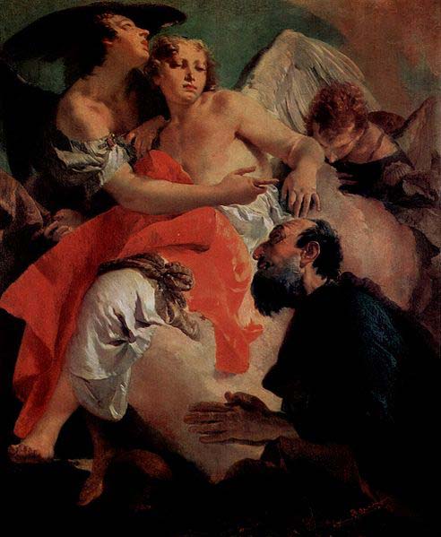 Giovanni Battista Tiepolo Abraham und die Engel, Pendant zu  Hagar und Ismael